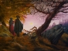 Uomo e donna in contemplazione della luna - Friedrich - olio su tela - 40x60